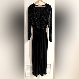 Black & Silver Sequin Jumpsuit